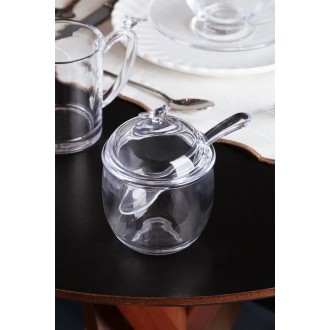 Açucareiro C/ Colher Tampa Bird 150ml Cristal Ecológico Wolff Açucareiro C/ Colher Tampa Bird 150ml Cristal Ecológico Wolff